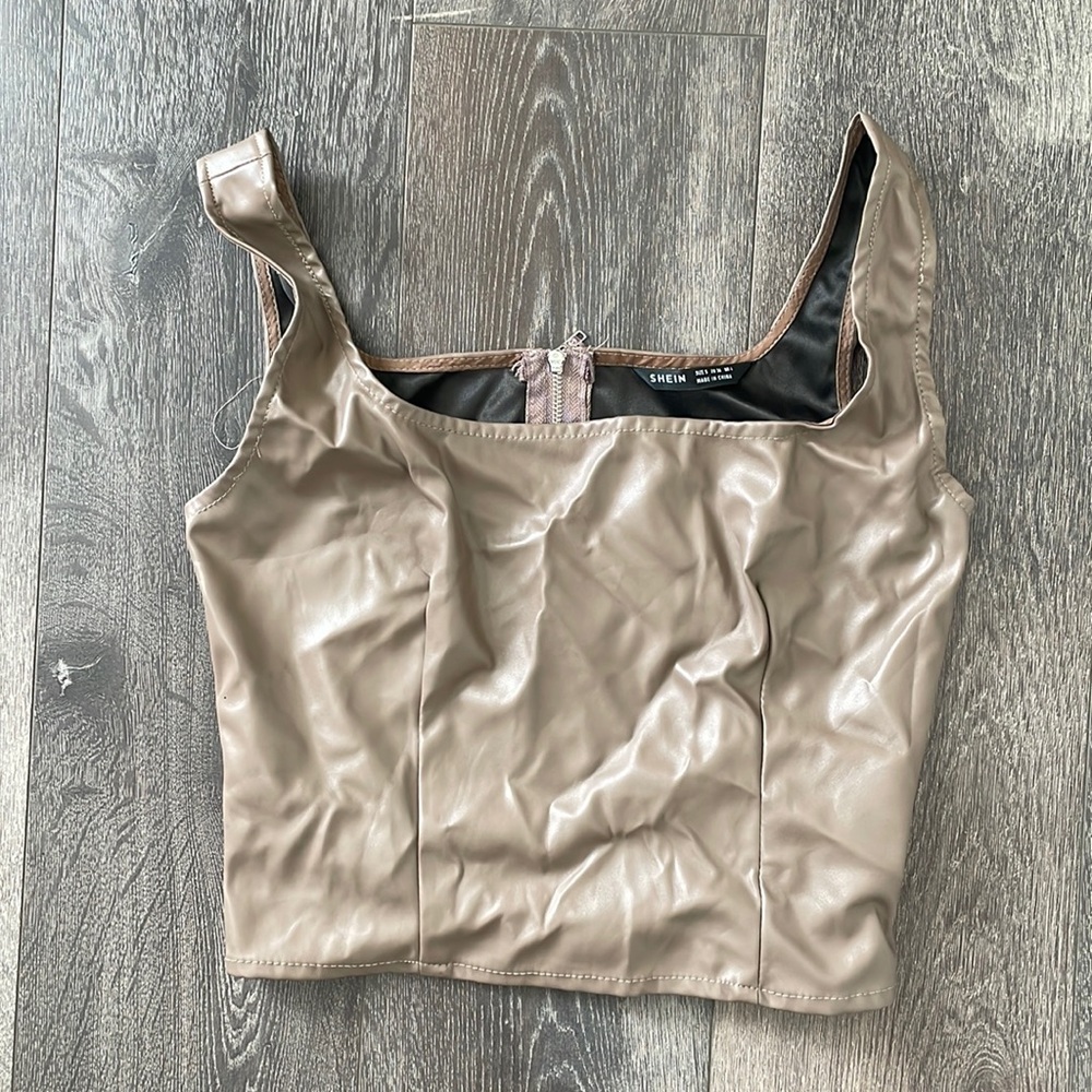 Leather crop top size small